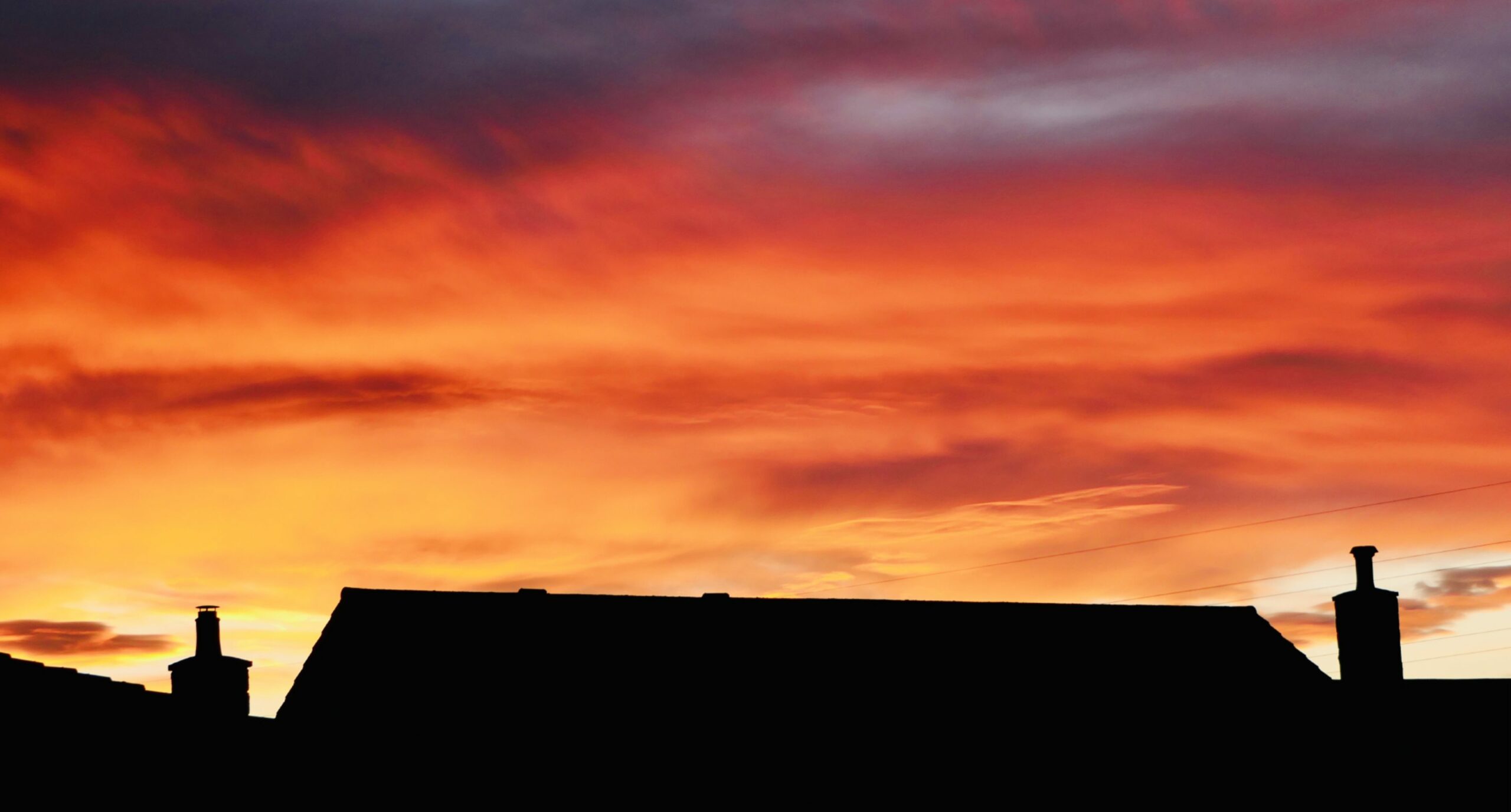 a beautiful orange sunset in Fraserburgh.