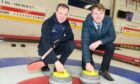 Tom Brewster and Craig Munro on the ice at Curl Aberdeen. Picture by Paul Glendell