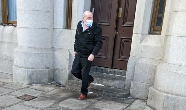 Robert Dunlop leaving Aberdeen Sheriff Court.