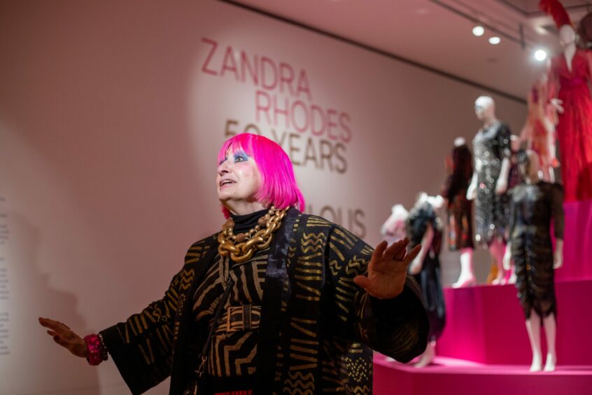 Dame Zandra Rhodes at Aberdeen Art Gallery