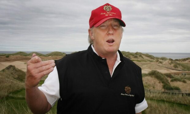 Donald Trump views developments to his luxury golf resort during a visit to the Menie estate in Aberdeenshire in 2011. Picture by PA.