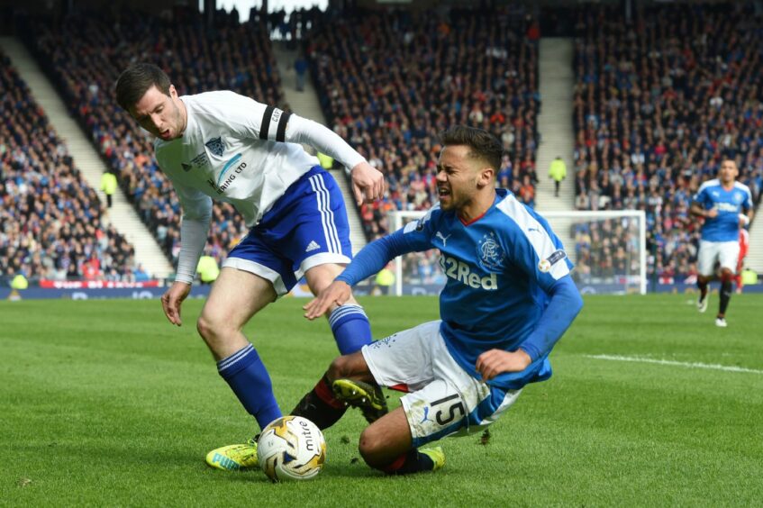 Steven Noble captained Peterhead in the Challenge Cup final against Rangers
