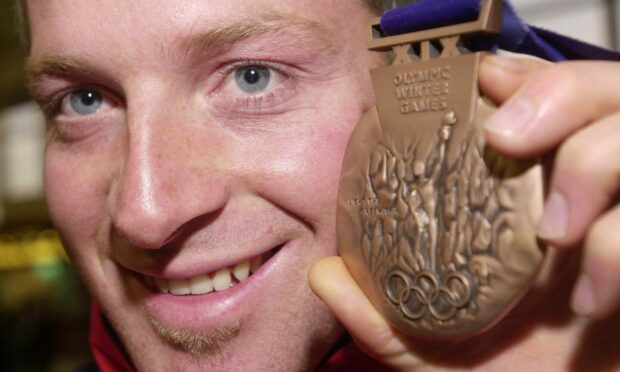 Alain Baxter with his prized Olympic bronze medal, which he had to give back to the IOC.