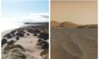 Collage of Sands of Forvie in Aberdeenshire and Mars.