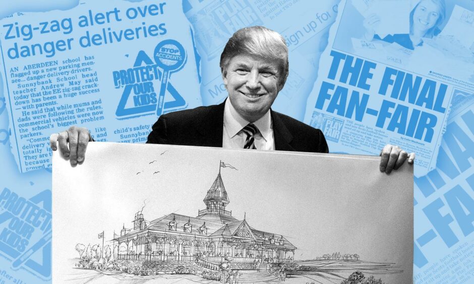 Donald Trump with plans for his golf resort in Aberdeenshire