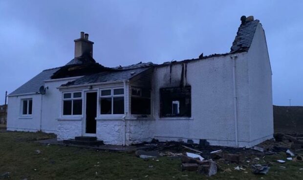 Louise and Simon Scott fled after their home in Ardroil was set on fire by a strike of lightning.
