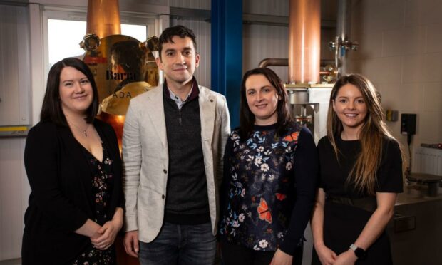 Isle of Barra Distillers introduced a four-day working week 
L-R Shona Gray, Michael Morrison, Katie Morrison, Debbie MacMillan.