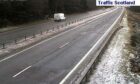 Traffic Scotland's Daviot South camera on the A9 run towards Inverness is showing snow on the edge of the road.
