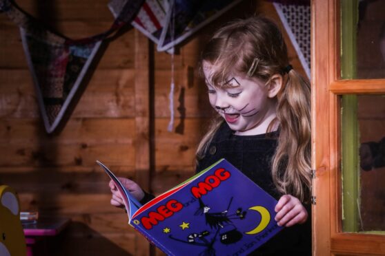 Charlotte Keenan, 5, dressed up as a cat for World Book Day 2021. Mhairi Edwards/DCT Media