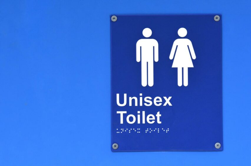 Unisex toilet sign. Recently-scrapped plans for unisex toilets at Ness Castle primary had parents concerned. 