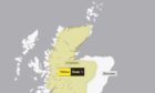 Yellow warning for Highland and Grampian.
