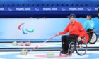 Gregor Ewan of Great Britain competes during the Wheelchair Curling Round Robin Match between Great Britain and Slovakia