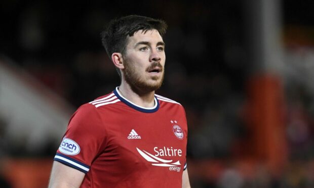 Scotland international Declan Gallagher in action for Aberdeen.