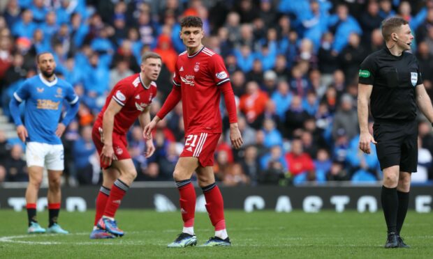 Dante Polvara made his Aberdeen debut against Rangers at Ibrox