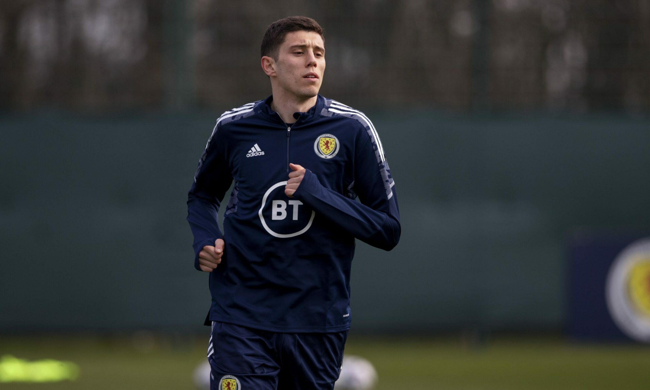 Ross Stewart in training with Scotland