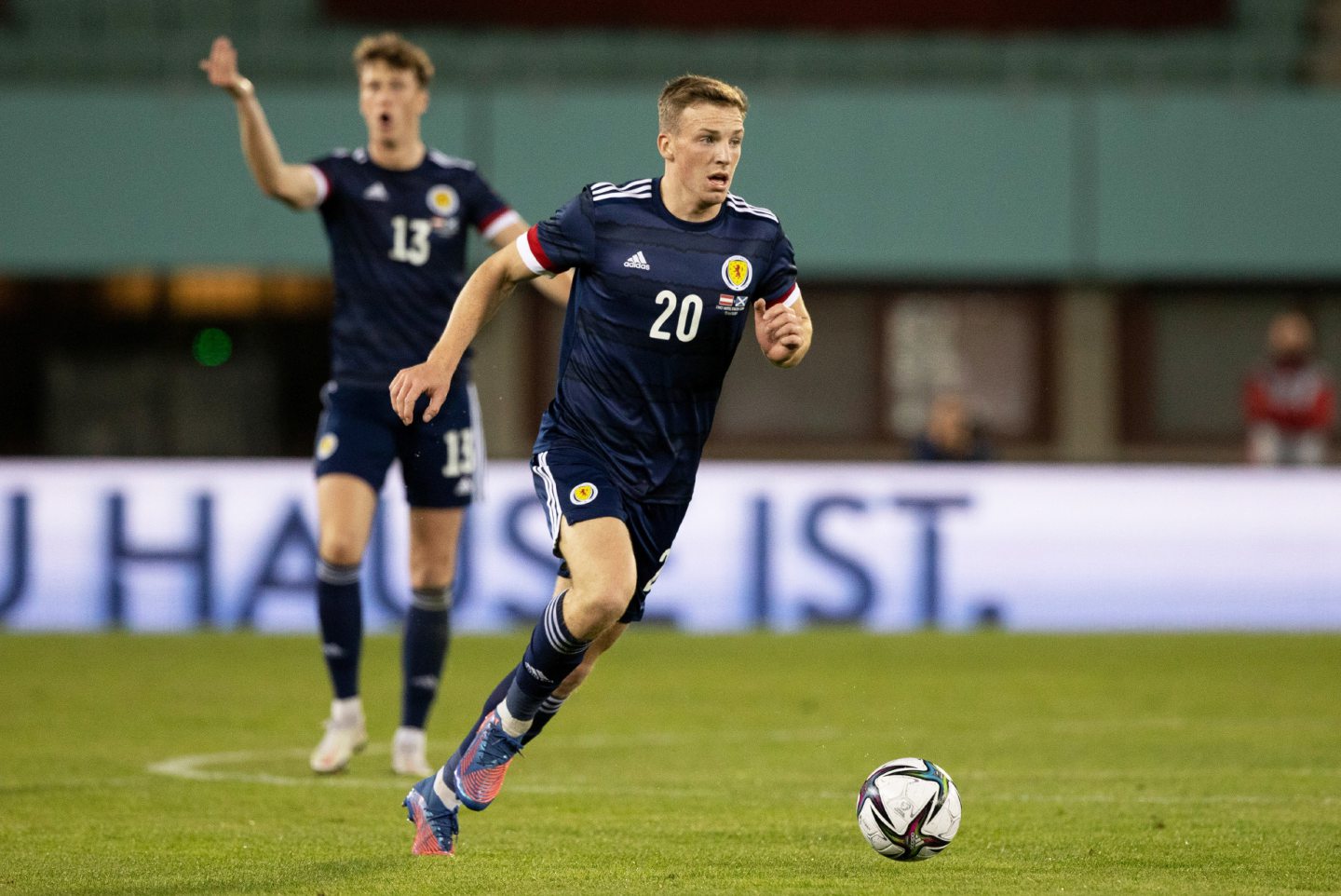 Scotland's Lewis Ferguson in action against Austria in Vienna.