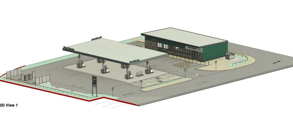 Artist impression of the proposed Morrisons Stonehaven petrol station. 