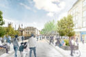 Concept images of the central part of Union Street, pedestrianised permanently.