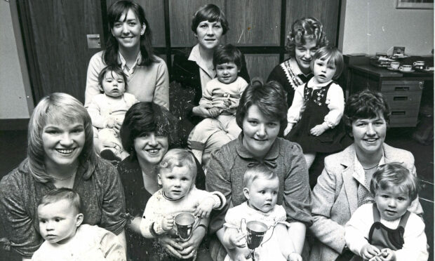 1981 - A souvenir picture for all the bonny baby contest prize winners and their proud mums in May 1981