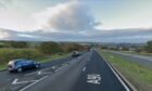 The debris partially covered both lanes of the A90 northbound near Stonehaven. Photo: Google Maps.