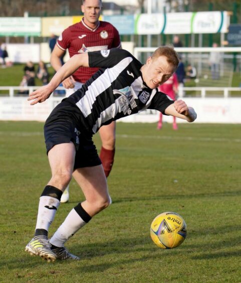 Russell Dingwall was a scorer in the 6-0 midweek win over Lossiemouth.