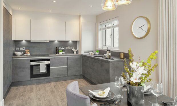 Sleek and stylist: Felicity has added her magic touch to the kitchen at the Westwood showhome.
