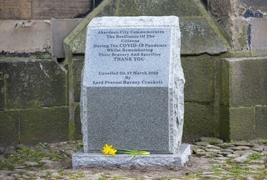 Commemorative stone for key workers. Photo credit: Aberdeen City Council