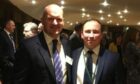 Conservative staff member David Hill, right, pictured with Scotland rugby head coach Gregor Townsend.