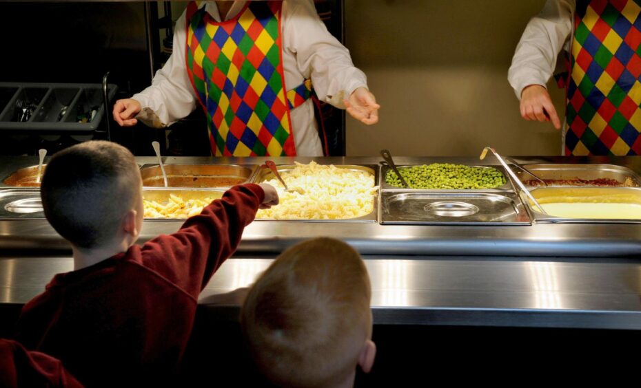 school meals being served to children