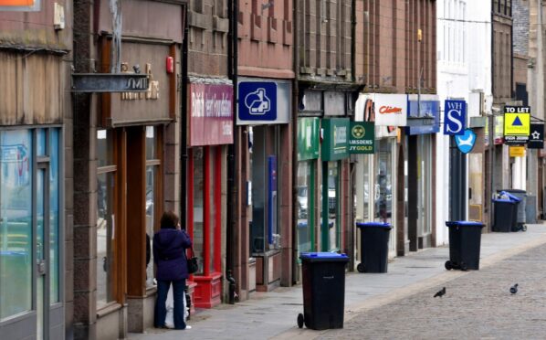 A quiet day in Peterhead town centre.