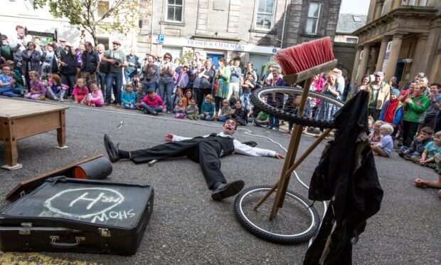 A performer at Findhorn Bay Festival in 2016. Picture by Paul Campbell.