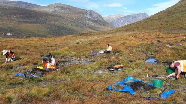 Students search for fragments in the Cairngorms.. Cairngorms. Picture by Dig It!