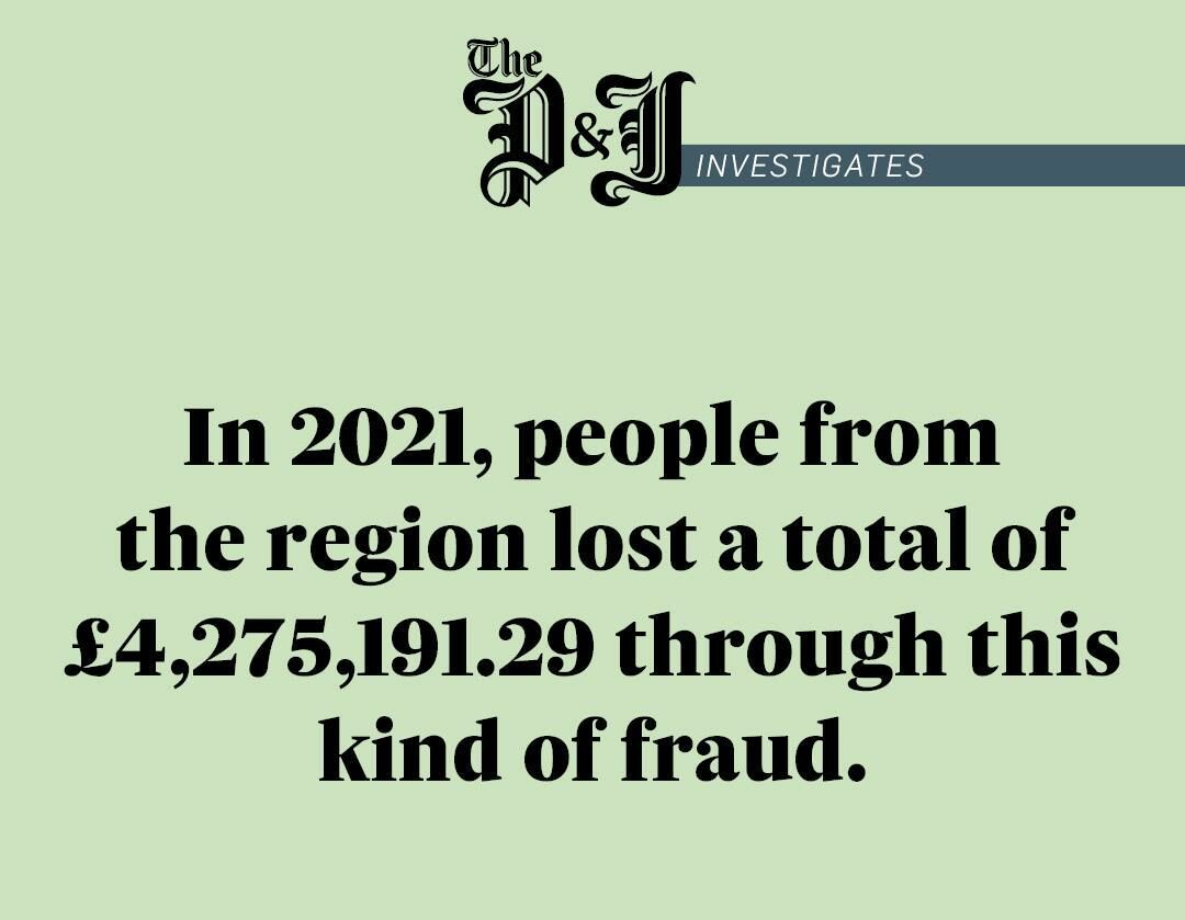 Infographic stating In 2021, people from Aberdeen and Aberdeenshire lost a total of £4,275,191.29 through this cryptocurrency fraud