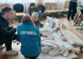 UK Med team member Freda Newlands visiting displaced person shelter in Drohobych Ukraine. Picture supplied by UK Med.