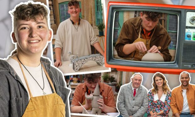 After battling hard, Aberdeen's AJ Simpson is in the final of The Great Pottery Throw Down on Channel 4.