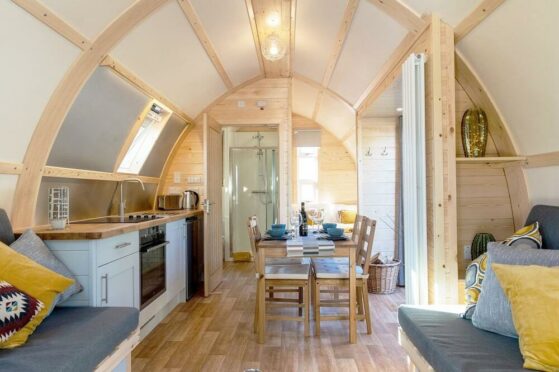 Luxury glamping accommodation at Wigwam Holidays Glenlivet. Image supplied by Wigwam Holidays