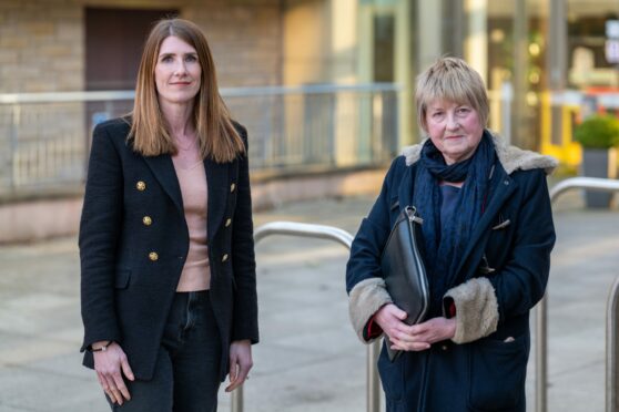 Keep Mum campaigners Kirsty Watson and Marj Adams (right) spoke to the health secretary in Elgin. Picture by Jasperimage