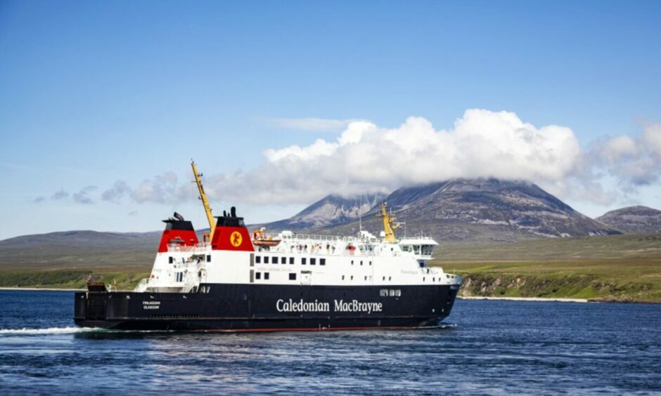 CalMac ferry sailing across the sea