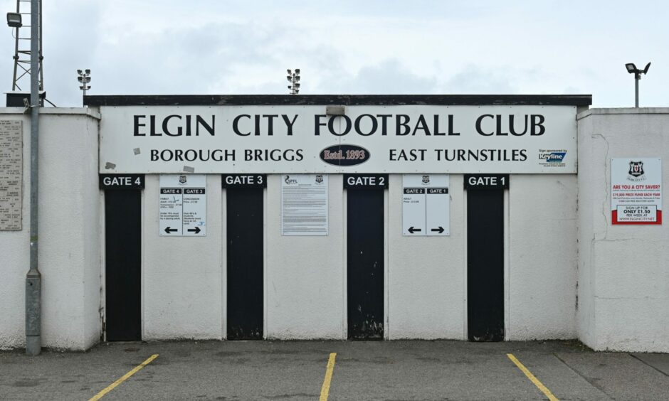 Elgin City Football Club, which has offered up a meeting place for men's mental health group Talk Club.