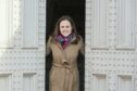 Kate Forbes MSP at what will become the main entrance to the renovated Inverness Castle