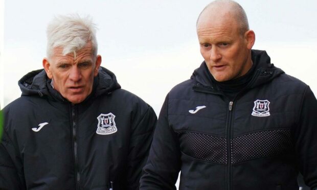 Elgin City assistant Jim Weir, left, with manager Gavin Price.