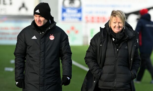 Aberdeen Women co-managers Gavin Beith and Emma Hunter.