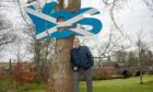 Alex Salmond defends his controversial YES sign at his Strichen home after the council deemed it "unauthorised".
Picture by Kath Flannery