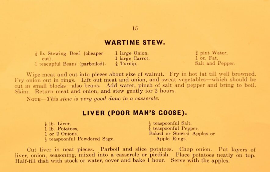 War-time recipe book