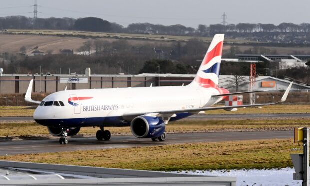 British Airways flight on the ground.