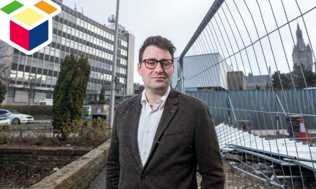 Aberdeen SNP capital programme spokesman, Michael Hutchison, has pledged to build a new park in Queen Street if his party wins control of the city council in May. Picture by Scott Baxter/DCT Media.