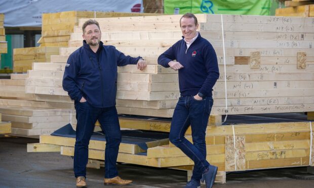 L-R Alex Goodfellow, new CEO, off-site manufacturing, Donaldson, and Andrew Donaldson, the Fife timber group's chief executive.