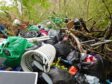 Fly-tipped rubbish at North Chesthill Estate near Aberfeldy.