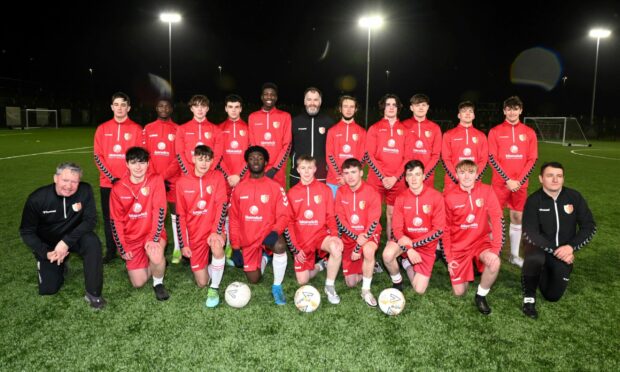 West End Reds under-18s with coaches in black from left David Reid, head coach Neil Moir, and Powel Gorczynski. 
Picture by Paul Glendell