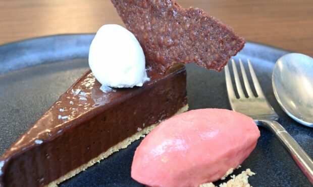 Dream dessert: The chocolate cremeux, blood orange and hazelnut dessert was "incredible".